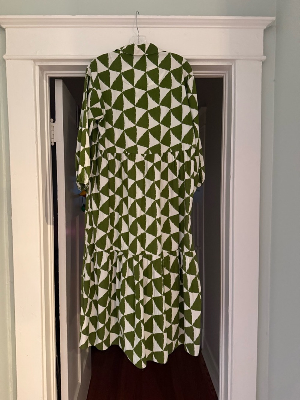 Maeve Green and White Geometric Midi Dress - Picture 6 of 6